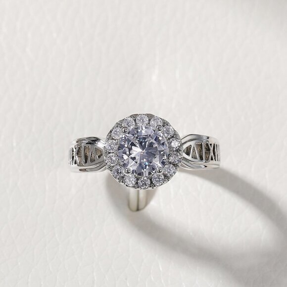 ▶14K WHITE GOLD DAINTY DIAMOND FASHION ANILLOS HOLLOW BAND RING, L125 - Picture 10 of 10